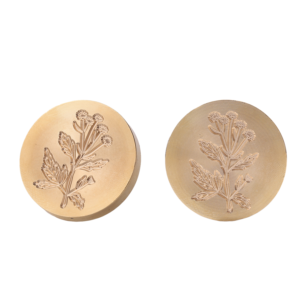 

30mm Round Grass Flower Wax Sealing Stamp Head - Wax Seal Stamp, 501 Original