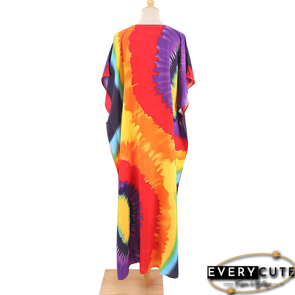 Yellow Graffiti Loose Beach Kimono Dress