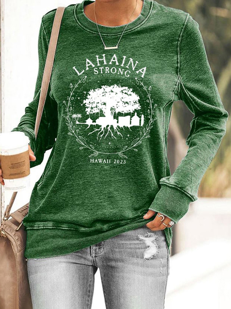 Comstylish Lahaina Strong Crew Neck Long Sleeve Sweatshirt