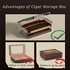  Transparent Humidor Cigar Box Airtight Cigar Humidor with Cedar Wood Lined Desktop Large Cigar Box Lightweight Cigar Humidor