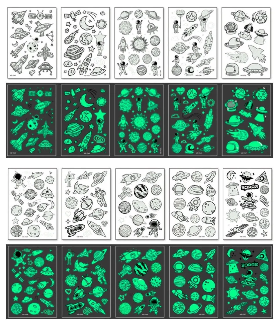 10-20pcs/set Colorful Halloween Skull Head Temporary Tattoo Sticker Child Adult Body Art Water Transfer Fake Tattoo for Face