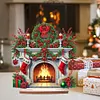 DIY Red Wreath Stocking-Wooden Diamond Painting Ornaments
