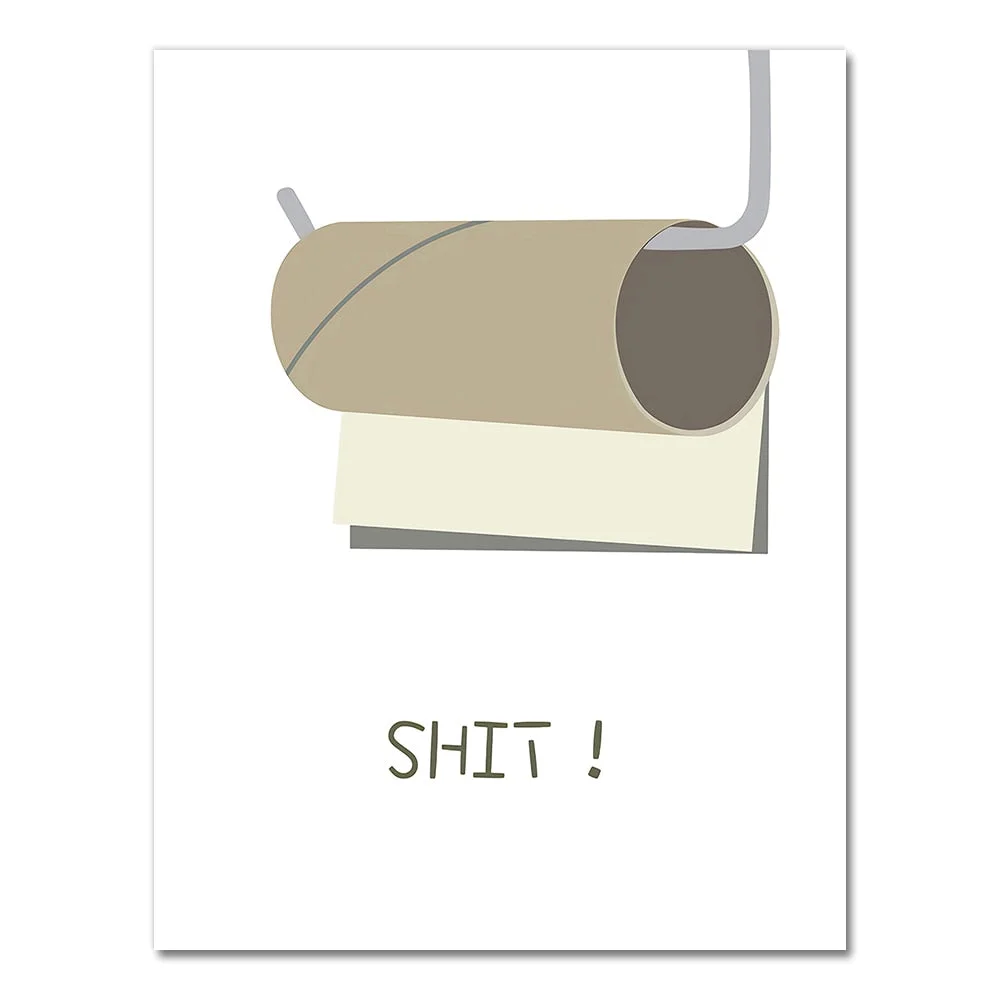 Toilet Paper Funny Shit Quote Karma Wall Art Canvas Painting Nordic Posters And Prints Wall Pictures For Bathroom Washroom Decor