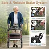 Rollator Walkers with Seat for Seniors, Foldable 8" Big Wheels All Terrain Rolling Walker, Handles and Ergonomic Seat Height Adjustable, 350 lb, FSA HSA Eligible