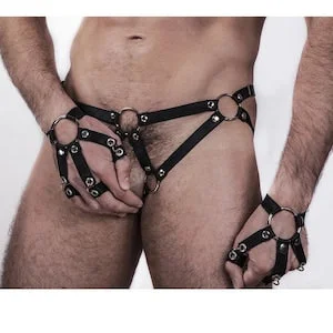 pornhint Pornhint Harness Mens- Jockstrap -Harness men - Gay Underwear -Gay Harness - Open crotch-Elastic and Detailed Unusual Briefs Harness-Male Harness