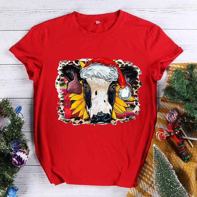 ANB -   Cow Christmas Retro Tee-011959