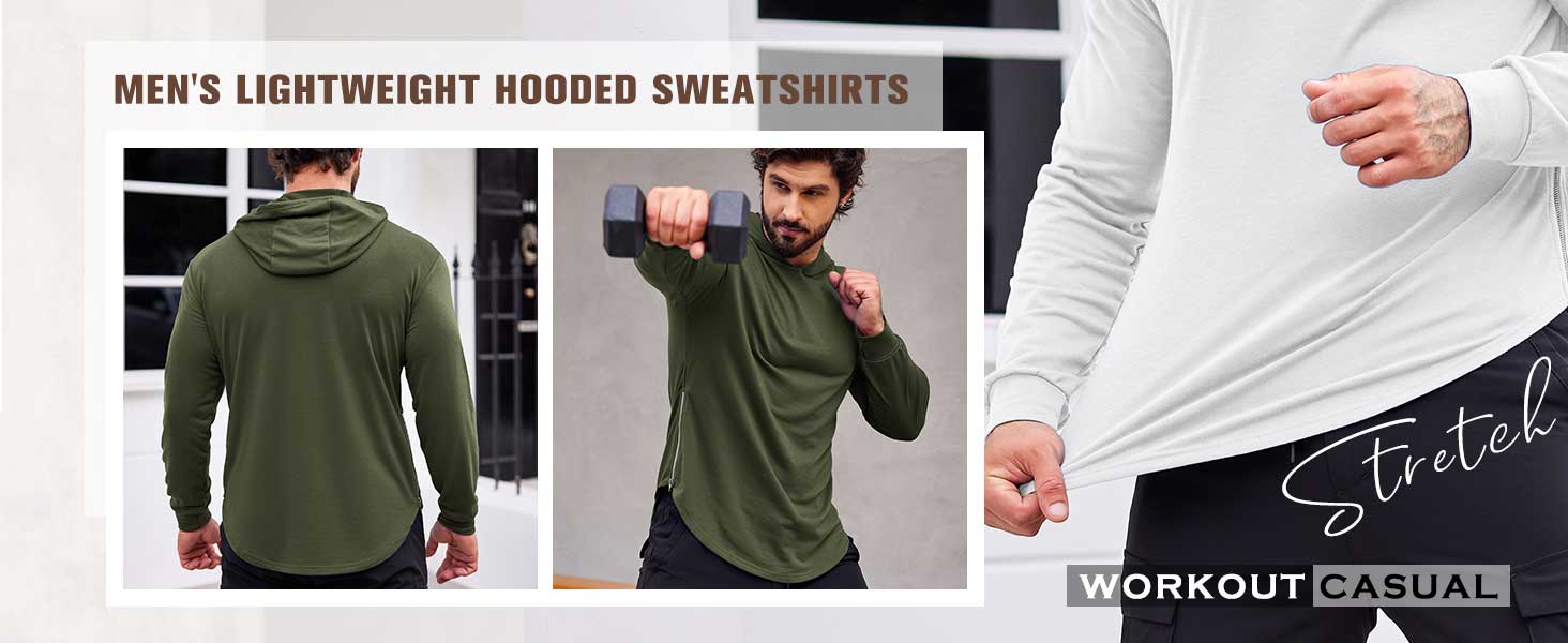 COOFANDY Men's Workout Sweatshirts stretch fabric