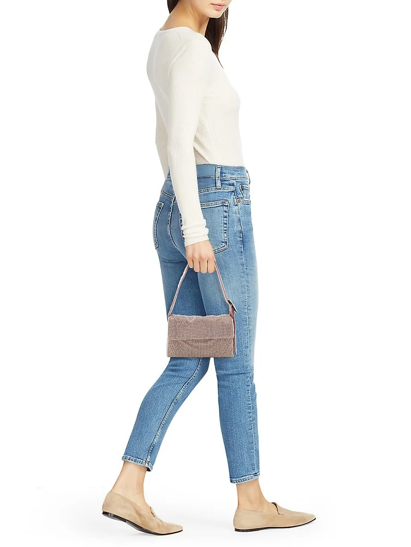 Benedetta Bruzziches Vitty Mignon Rhinestone Mesh Top Handle Bag