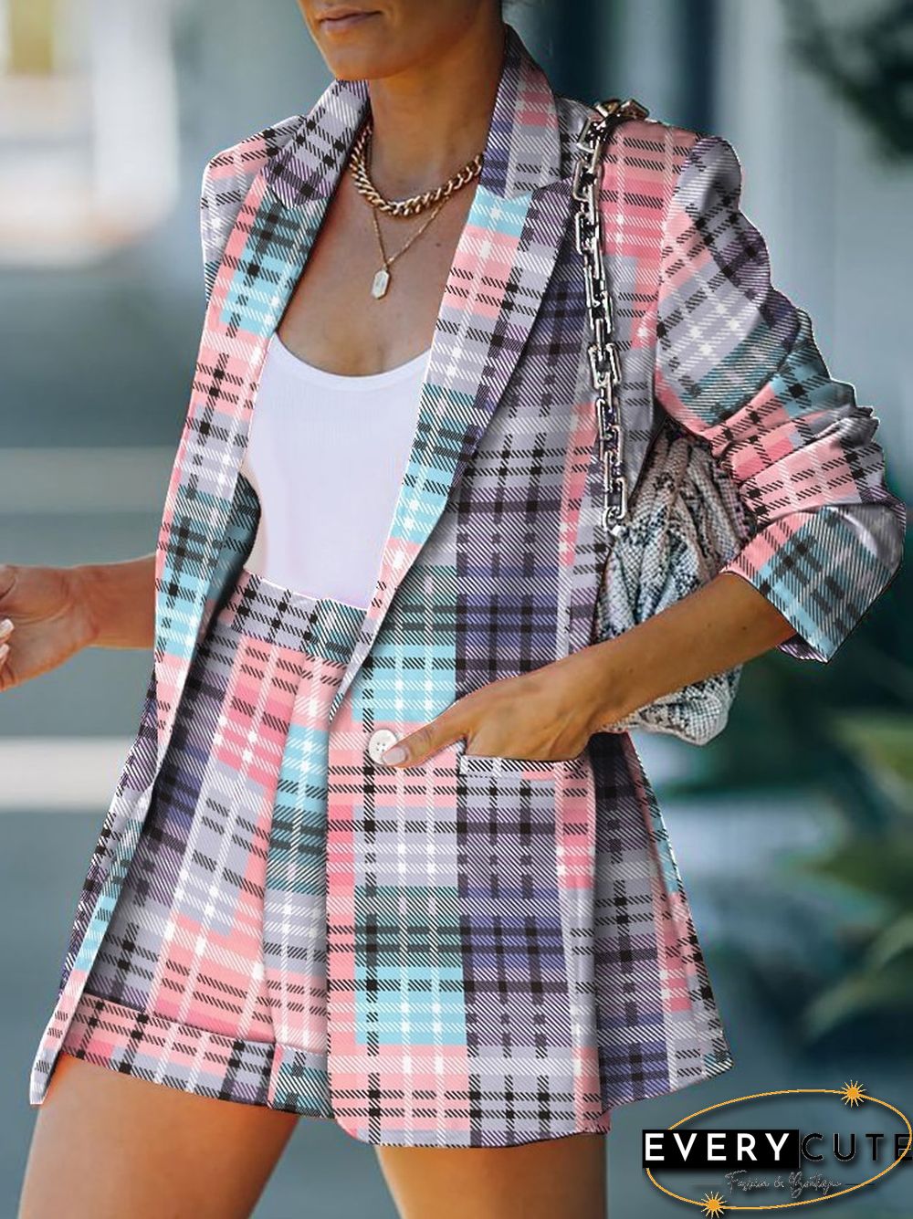 Spring Summer jacket shorts suit sexy temperament womens fashion casual lapel cardigan