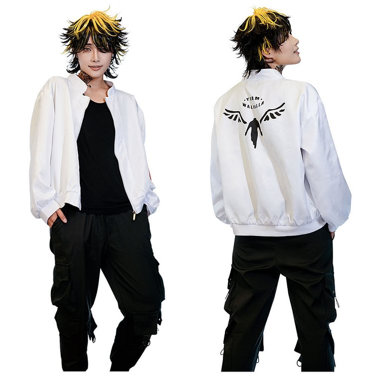Anime Tokyo Revengers Valhalla Uniform Coat Kazutora Hanemiya  Cosplay Costumes White Jacket Halloween Carnival Suit