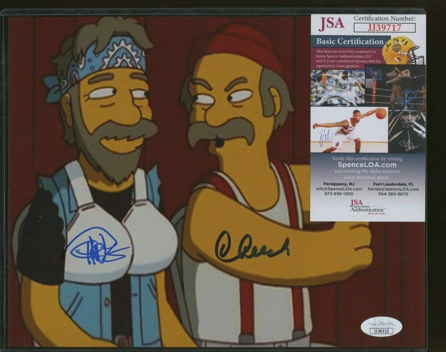 Cheech Marin & Tommy Chong signed The Simpsons 8x10 Photo Poster painting JSA (A)