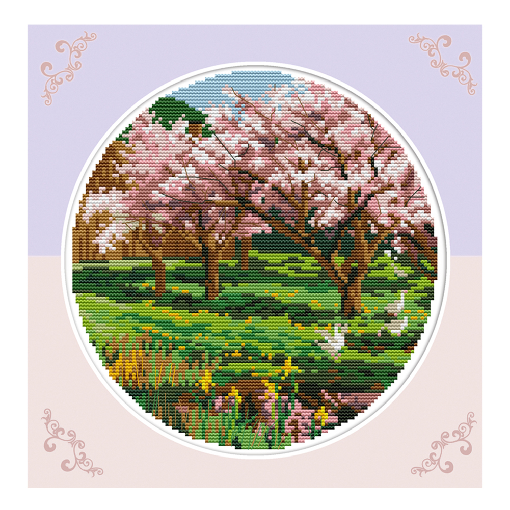 

Spring - 14CT Stamped Cross Stitch - 28*28CM, 501 Original
