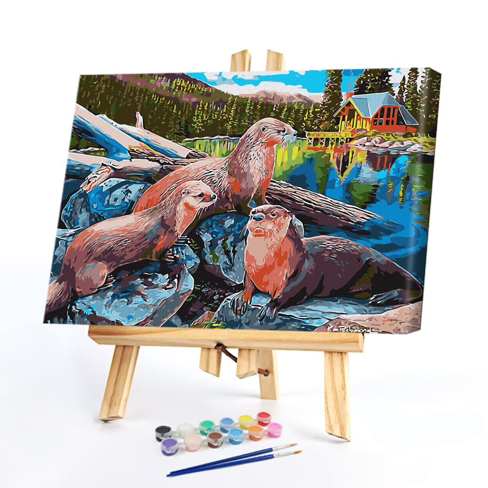 

40*50CM Paint By Numbers-Otter, 501 Original