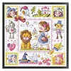Lion Girl-14CT Stamped Cross Stitch Egyptian Cotton 30*30cm/11.81*11.81in