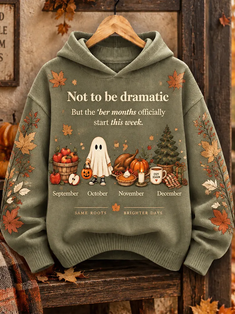 Comstylish Women's Vintage Autumn Hooded Sweater