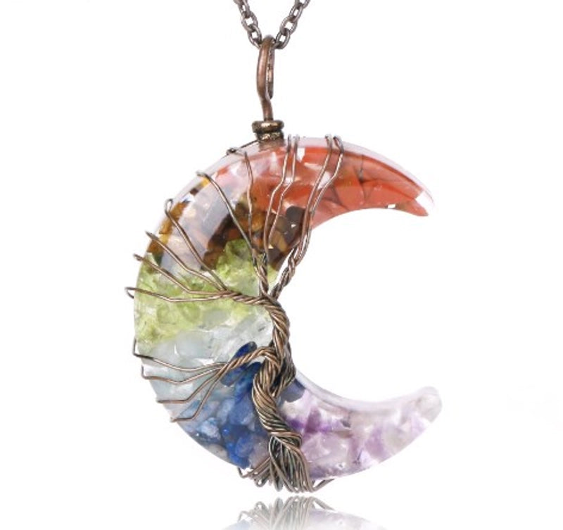 Casual Minimalist Moon Natural Stone Opal Plating Women’s Pendant Necklace Necklace Pendant