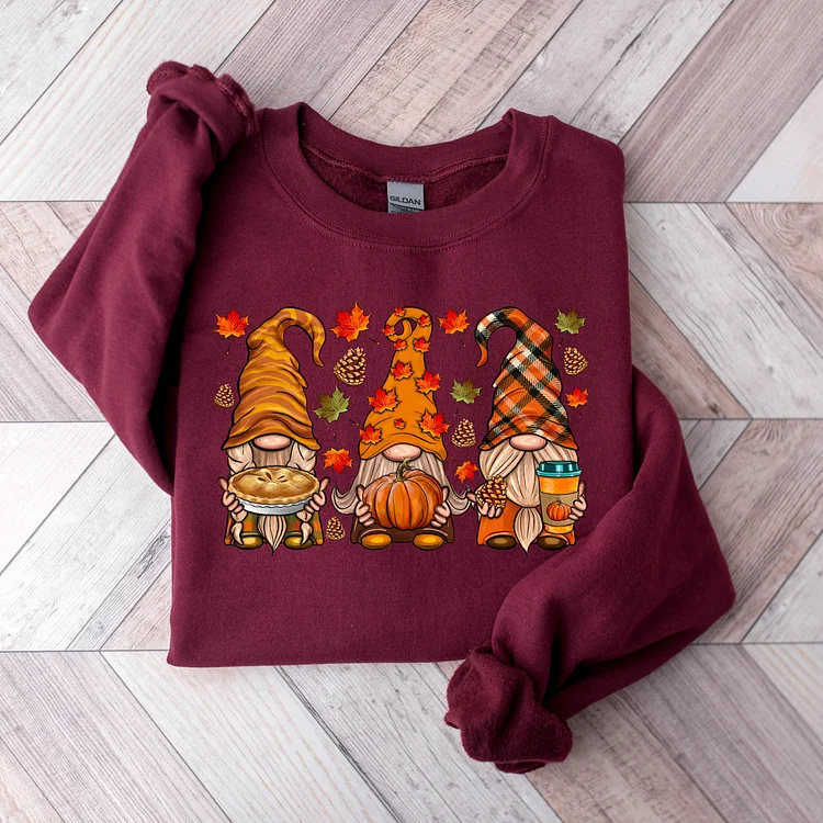 Cute Fall Sweatshirt, Fall Gnomes Sweat, Thanksgiving Sweat, Autumn Sweat, Pumpkin Sweat socialshop
