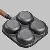 4-Cup Cast Iron Egg Frying Pan with Handle Pancake Pan Egg Cooker Fried Egg Pan