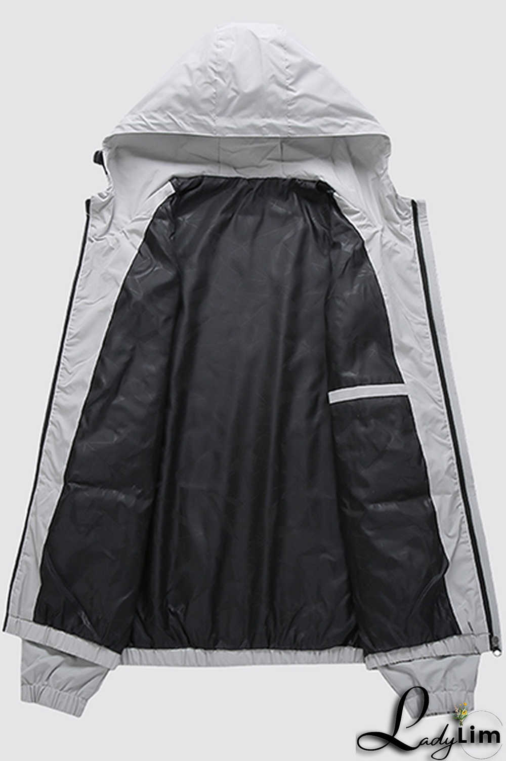 Dark Blue Casual Sportswear Solid Split Joint Zipper Hooded Collar Outerwear