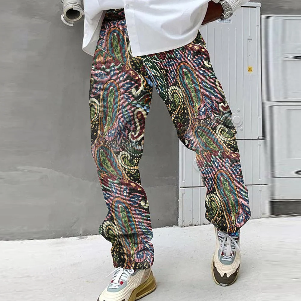 Smiledeer Summer New Men's Loose Printed Straight Casual Pants