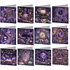 12pcs Dark Academy Diamond Art Greeting Cards DIY 12 Pack with Envelopes