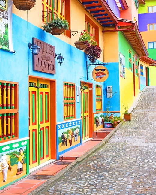 

Colorful Guatapé Colombia – Paint By Numbers - 40*50CM, 501 Original