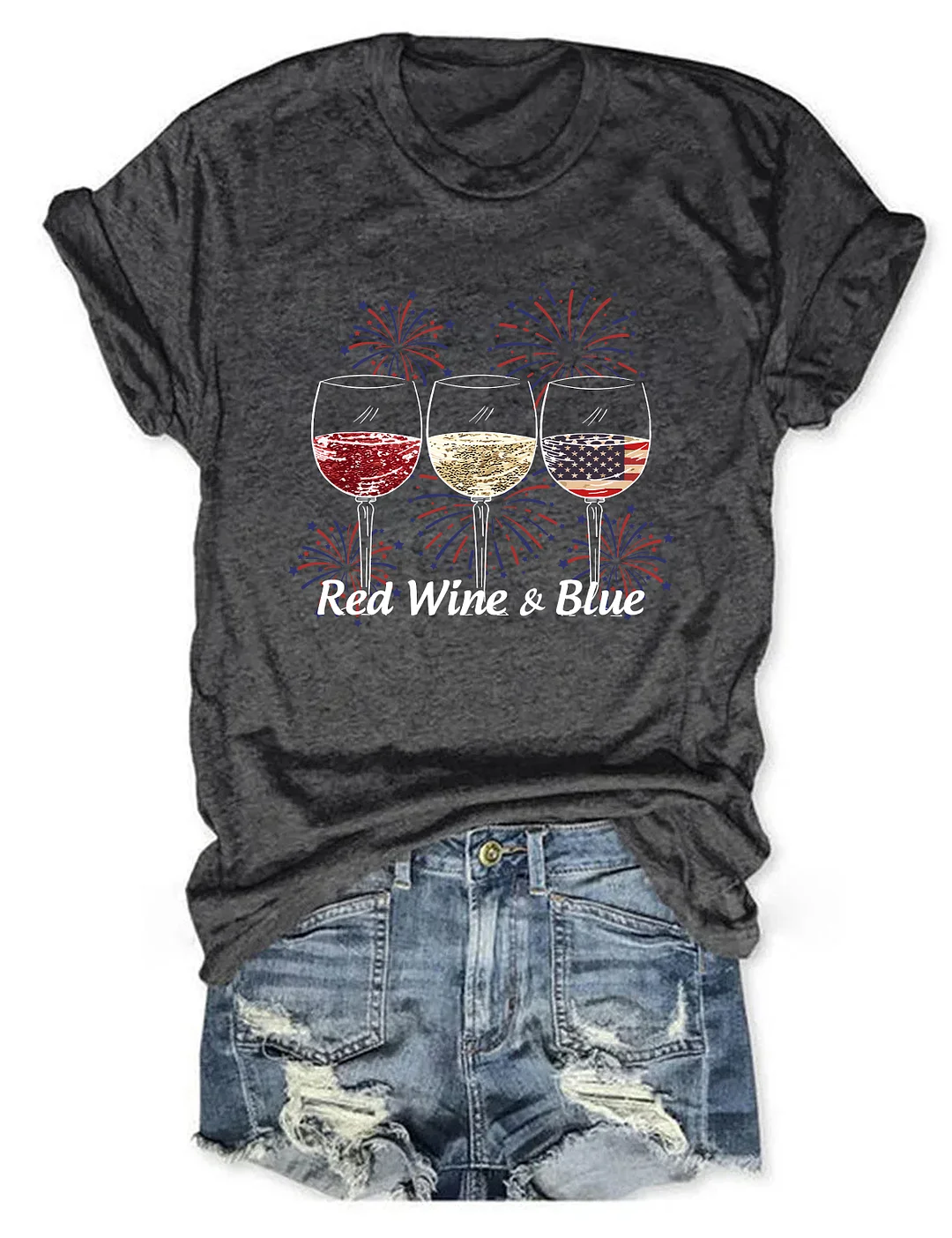 Red Wine And Blue T-shirt