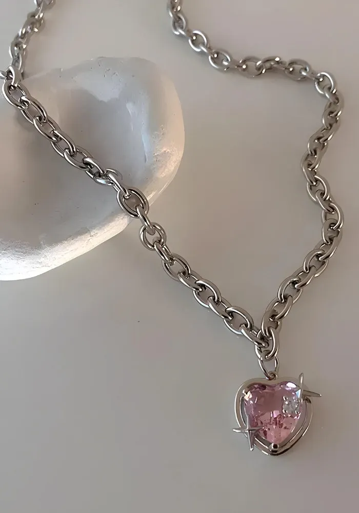 Brownm Shiny Heart Necklace
