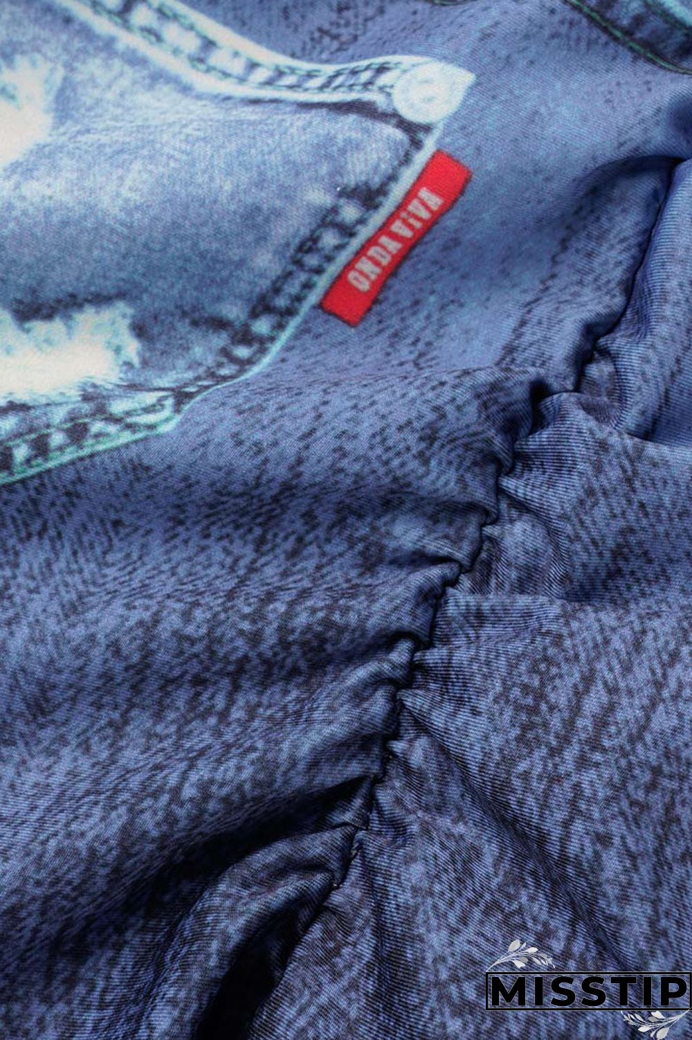 Blue Sportswear Print Patchwork