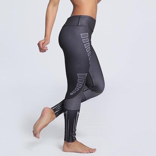 Fitness workout seamless leggings - Galaxy black - Squat proof - S/XXXL-elleschic