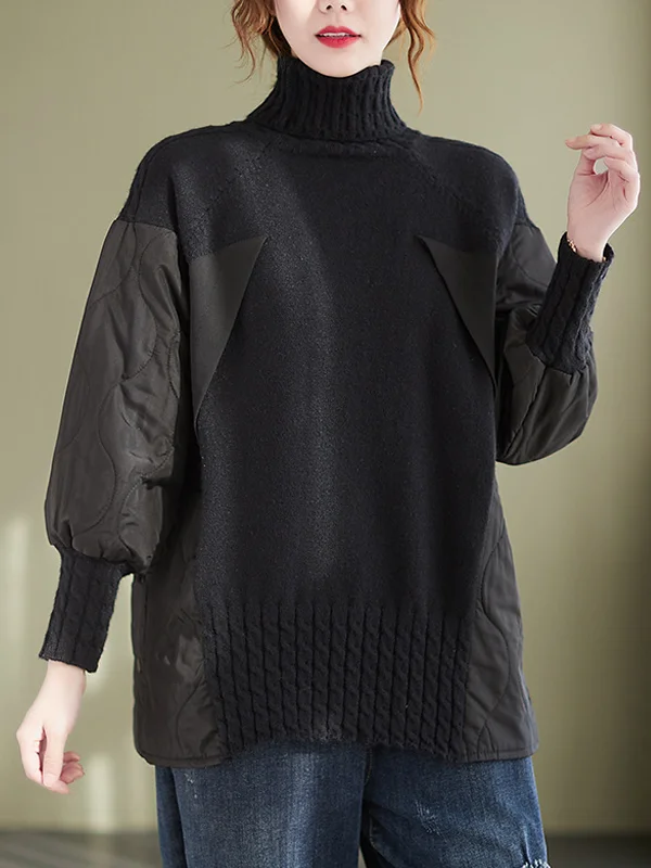 Casual Fashion Loose Stitching Sweater