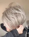 Platinum Grey Straight Elegant Short Natural Look Glueless Wig