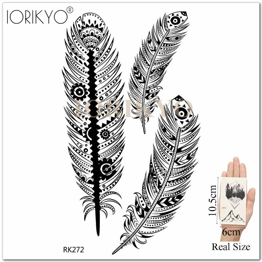 Mandala Henna Flower Fake Tattoo Arm Body Stickers Women Arm Temporary Tattoo Girls Ankle Lace Fake Tatoo Round Black Moon