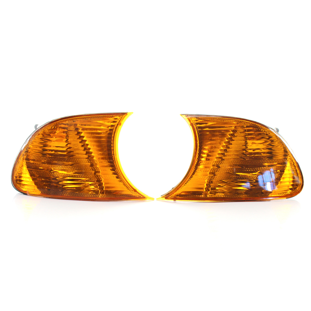 

1 Pair Left Right Turn Signal Corner Lights for BMW E46 1998-2001 -Yellow, Orange, 501 Original