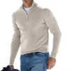New Long Sleeve V-Neck Zipper Casual Sweater