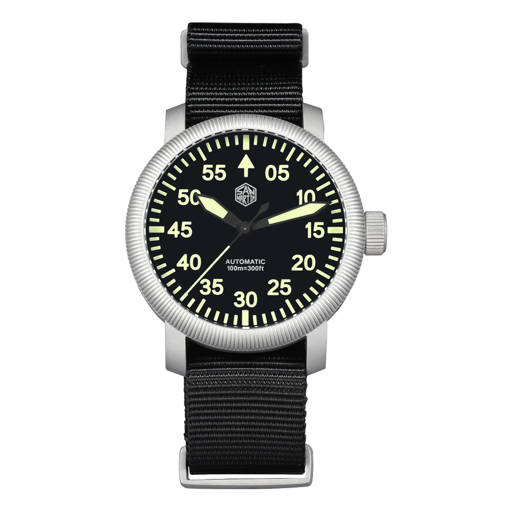 San Martin 40mm Retro Pilot YN55 Automatic Mechanical Watch SN0143 San Martin Watch San Martin Watch