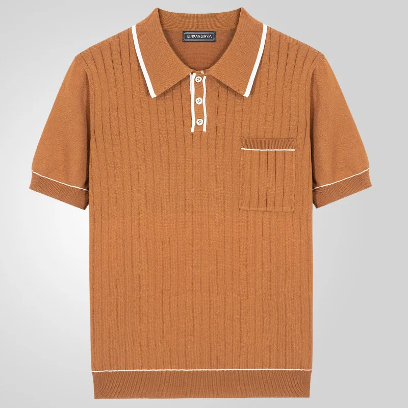 Uveng Uveng Men's New Summer Knits Clip Short Sleeve Business Polo Shirt Men's SY0186