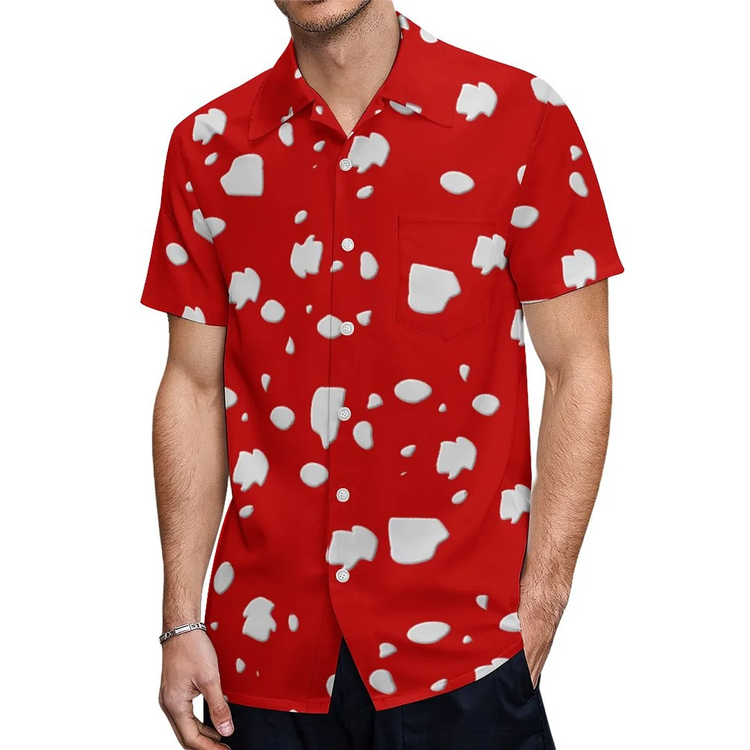 Double Sided Lilac Blue Green Dot Hawaiian Shirt Mens Button Down Plus Size Tropical Hawaii Beach Shirts