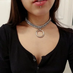 pornhint Pornhint Classic Chainmail Fetish Collar, Day Collar