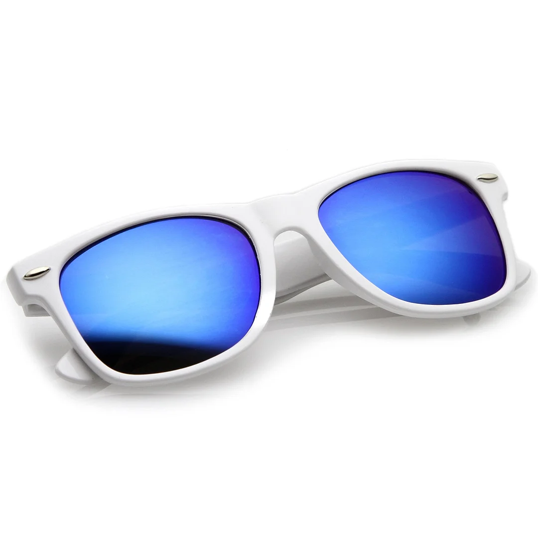 Retro Large Square Colored Mirror Lens Horn Rimmed glasses 55mm