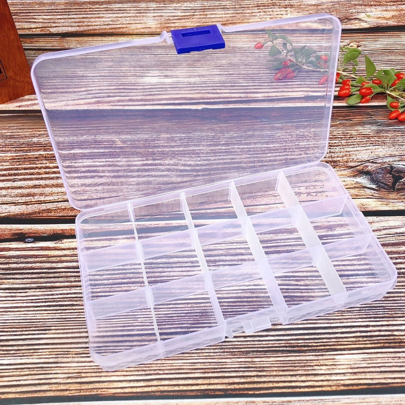 10 Grid 15 Grid 24 Grid 36 Detachable Grid Plastic Transparent Makeup Fishing Gear Jewelry Rubber Band Hook Storage Box3