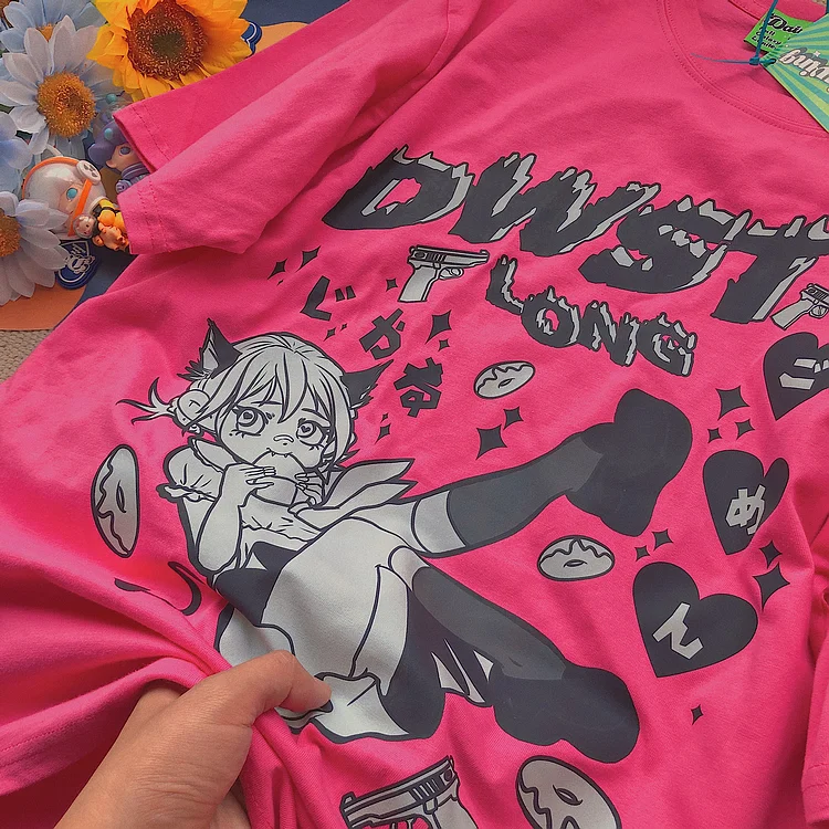 Pure Cotton Neko Girl Anime T-shirt weebmemes