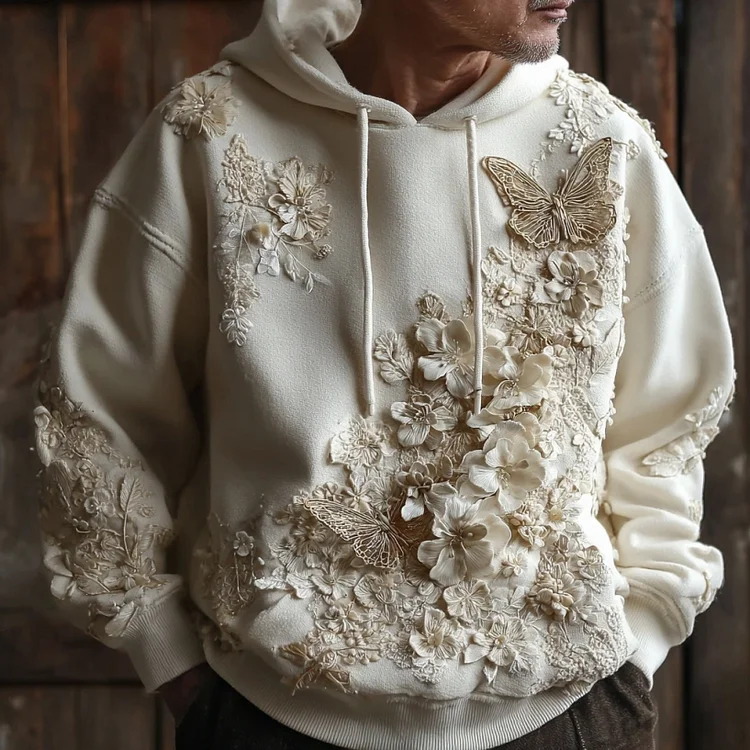 Men's Flower Art Hooded Sweatshirt