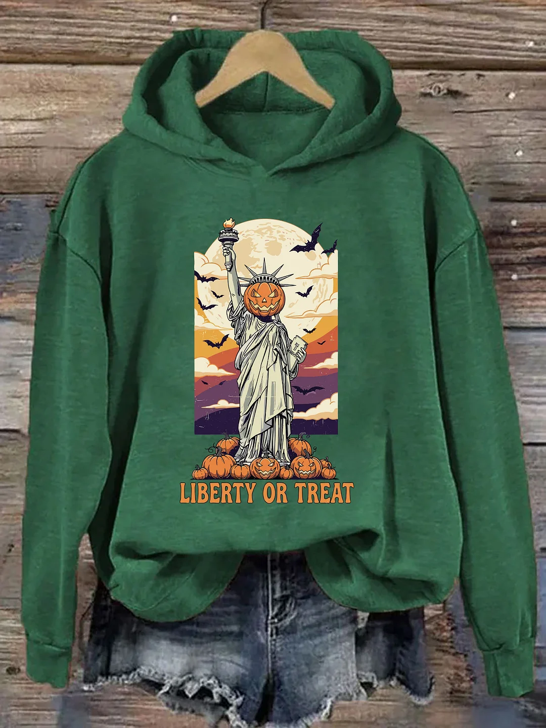 Liberty Or Treat Pumpkin Statue Hoodie