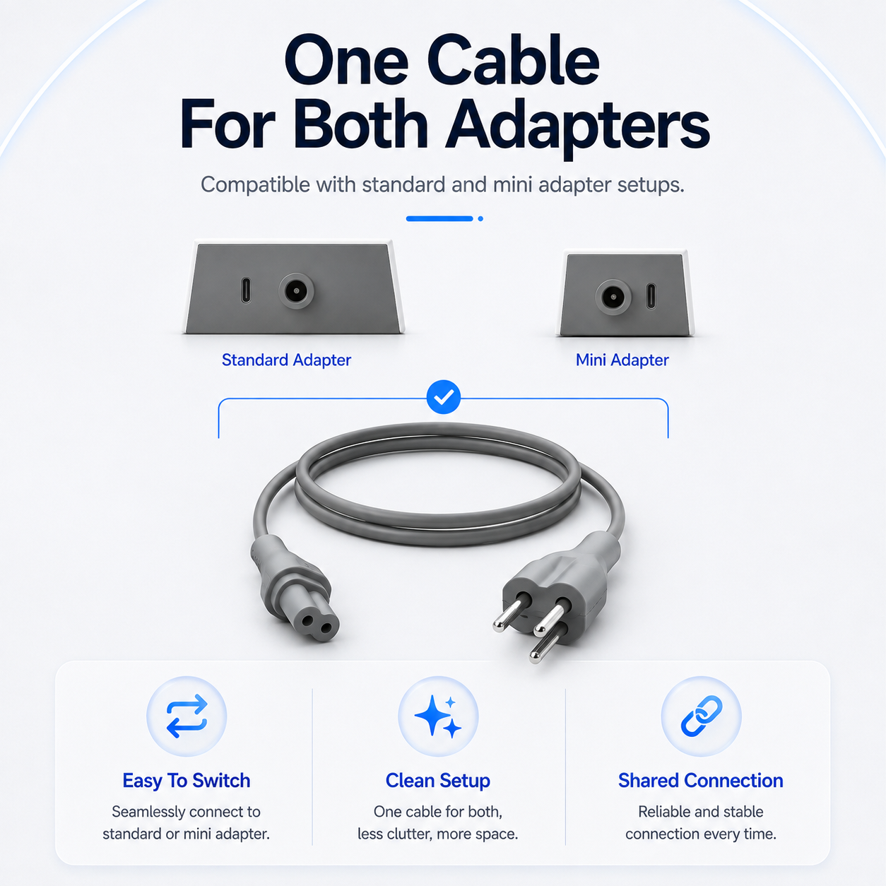 Starlink adapter shared AC power cable image for standard and mini adapter setups