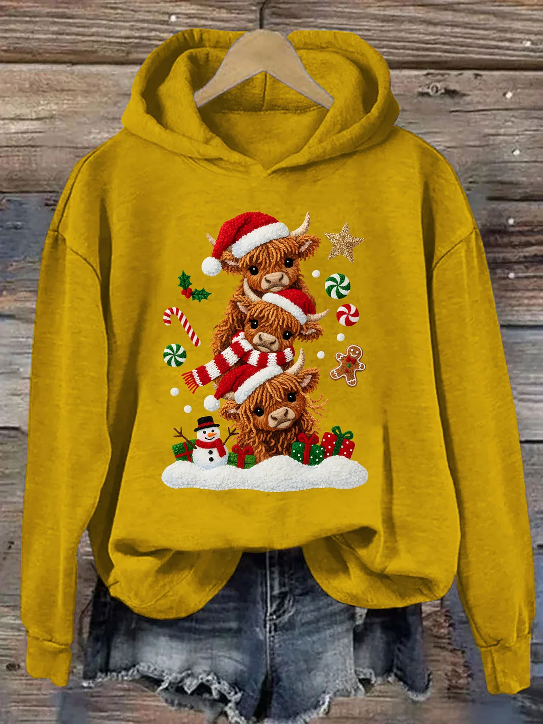 Highland Cow Christmas Hoodie