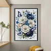 (US Only)Full Embroidery cotton Thread 11CT Printed Flower Cross Stitch Kit 40x60cm
