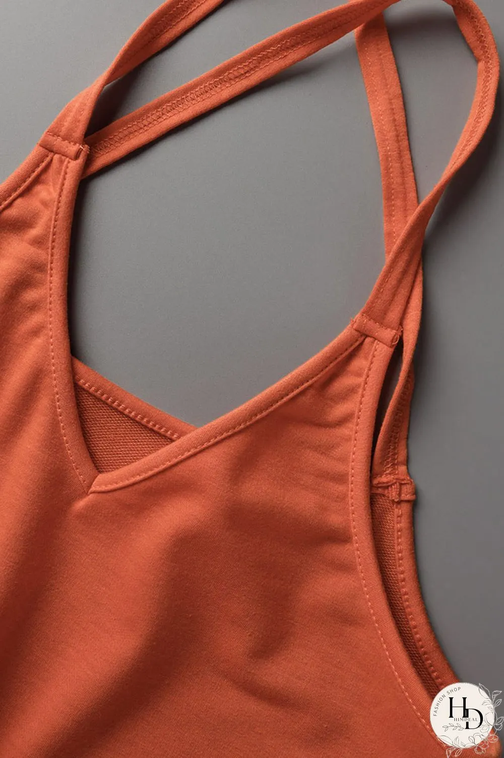 Red Casual Solid Split Joint Spaghetti Strap Sleeveless Two Pieces