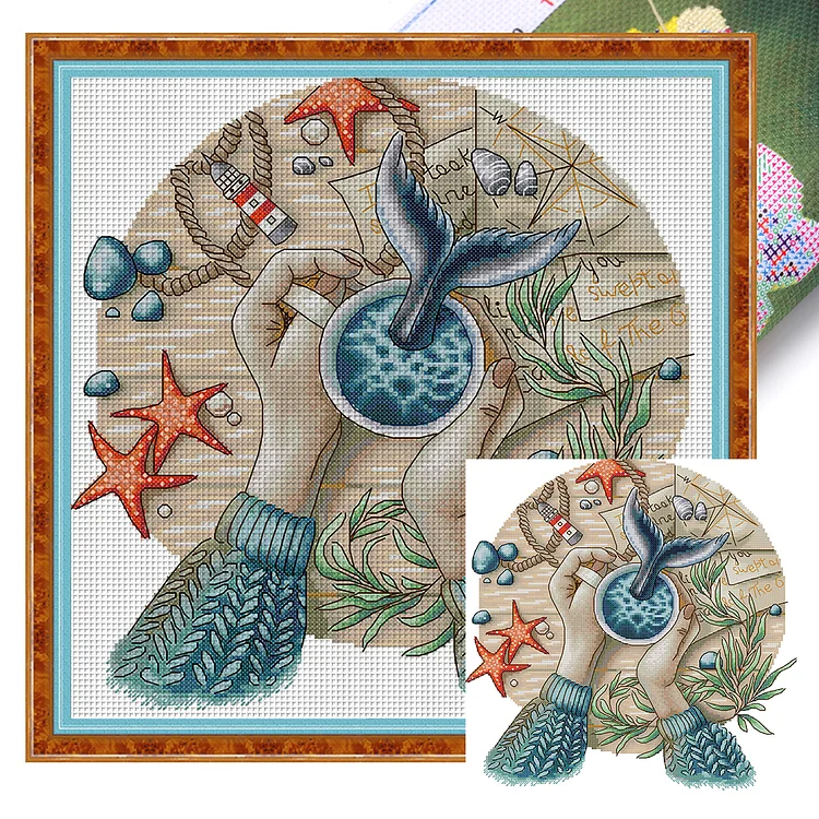 『Joy Sunday』World Frame - 14CT Stamped Eco-Friendly Cotton Thread Cross Stitch(34*35cm)(Backstitch)