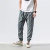 Gioiacombo&trade; Pantaloni harem da uomo in lino stile casual